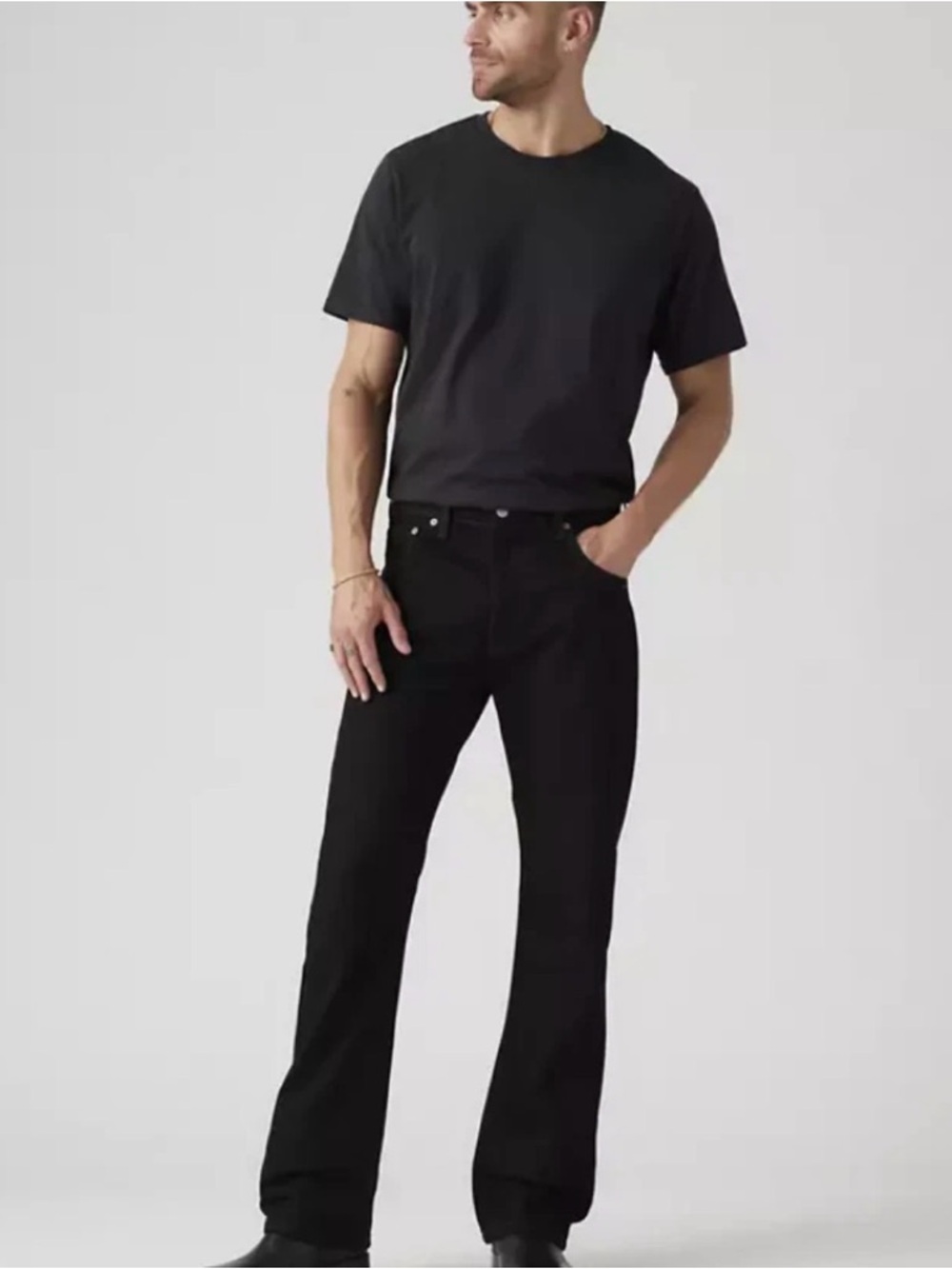 Men's LEVI 517 Black Denim Bootcut Red tab Jeans 36 x 32 NEW!